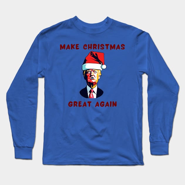 Trump Christmas funny design Long Sleeve T-Shirt by IOANNISSKEVAS